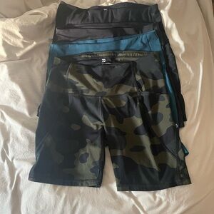 Camo and Solid Color Athletic Shorts Set (4 pair)